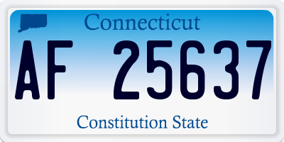 CT license plate AF25637