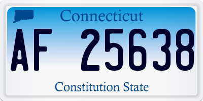 CT license plate AF25638