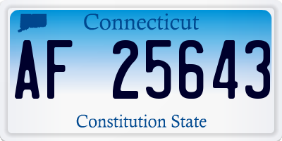 CT license plate AF25643