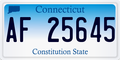 CT license plate AF25645