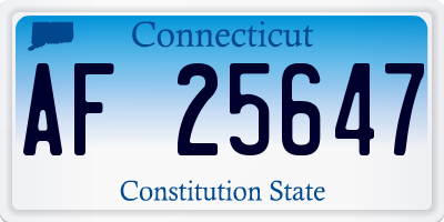 CT license plate AF25647