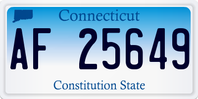 CT license plate AF25649
