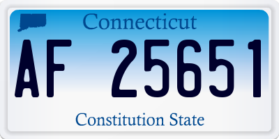 CT license plate AF25651