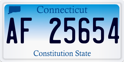 CT license plate AF25654