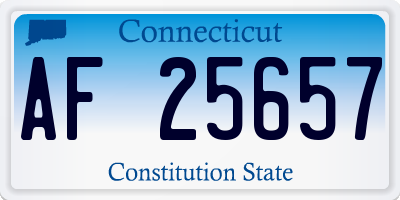 CT license plate AF25657