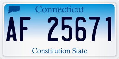 CT license plate AF25671