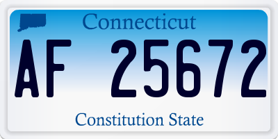 CT license plate AF25672