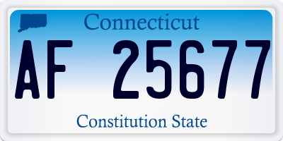 CT license plate AF25677