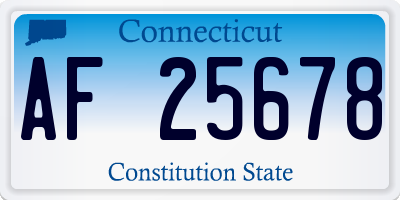CT license plate AF25678