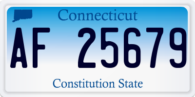 CT license plate AF25679