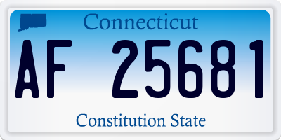 CT license plate AF25681