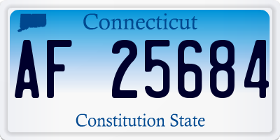 CT license plate AF25684