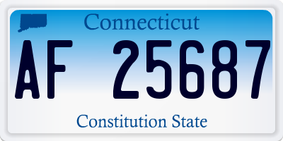 CT license plate AF25687