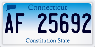 CT license plate AF25692