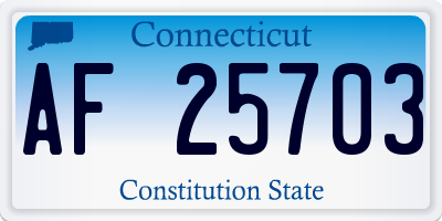 CT license plate AF25703