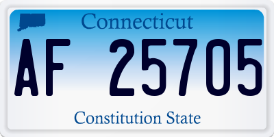 CT license plate AF25705