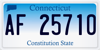 CT license plate AF25710