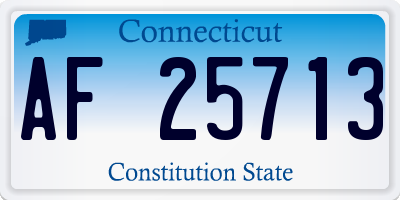 CT license plate AF25713