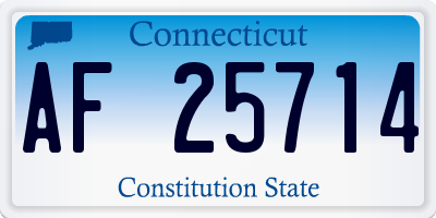 CT license plate AF25714