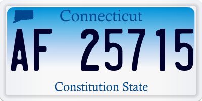 CT license plate AF25715