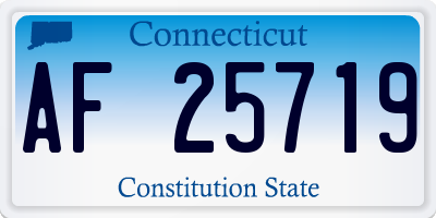 CT license plate AF25719