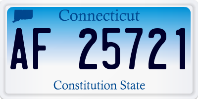 CT license plate AF25721