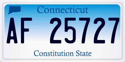 CT license plate AF25727
