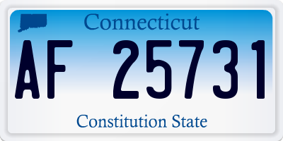 CT license plate AF25731