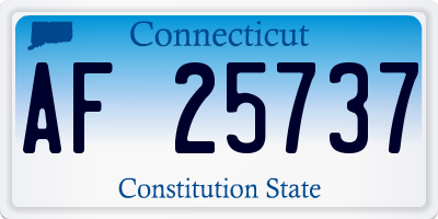 CT license plate AF25737