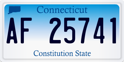 CT license plate AF25741