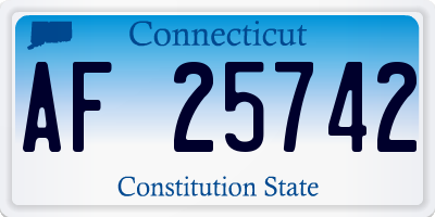 CT license plate AF25742
