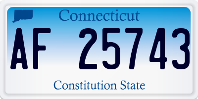 CT license plate AF25743