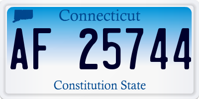 CT license plate AF25744