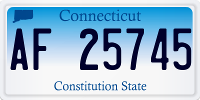 CT license plate AF25745