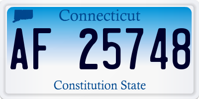 CT license plate AF25748