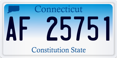 CT license plate AF25751
