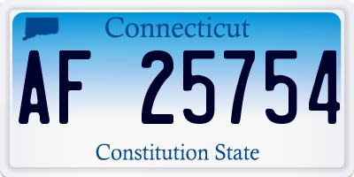 CT license plate AF25754