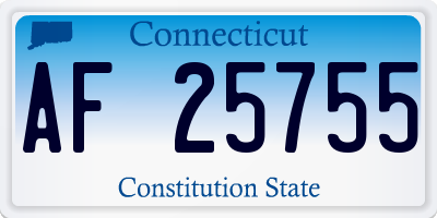 CT license plate AF25755