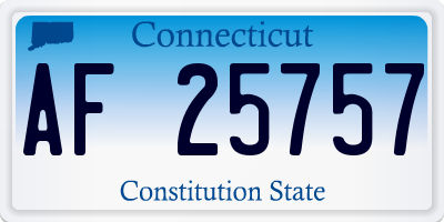 CT license plate AF25757