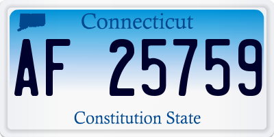 CT license plate AF25759