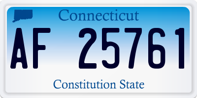 CT license plate AF25761