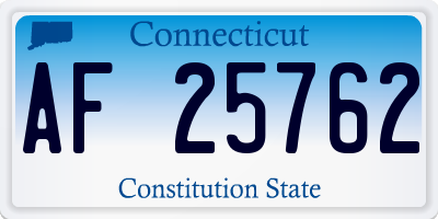 CT license plate AF25762