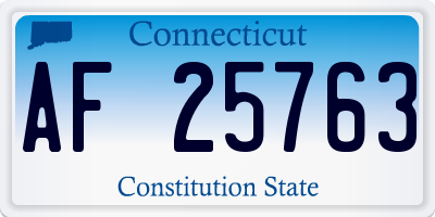 CT license plate AF25763