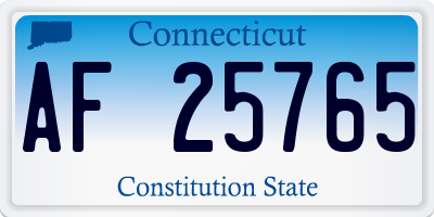 CT license plate AF25765