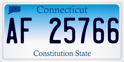 CT license plate AF25766