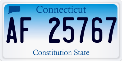 CT license plate AF25767