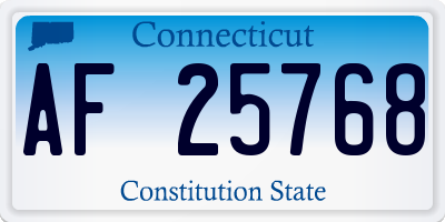 CT license plate AF25768