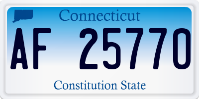 CT license plate AF25770