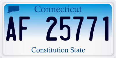CT license plate AF25771