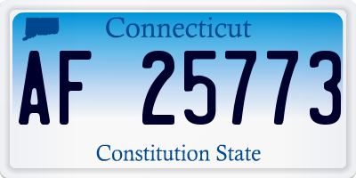 CT license plate AF25773